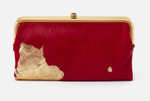 Lauren Clutch Wallet, Gold Leaf Cow Hide