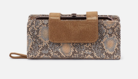 Nancy Continental Wallet, Metal Snake