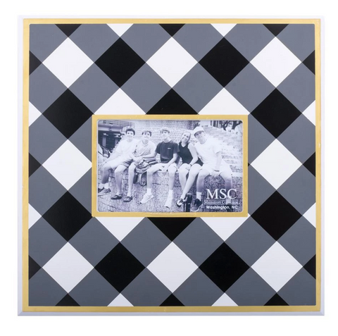 Black Check Pattern Picture Frame