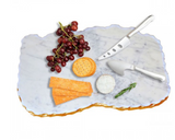 Metz Marble White and Gold Serving Board