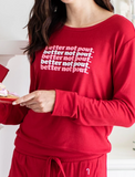 Better Not Pout Holiday Red Lounge Sweater