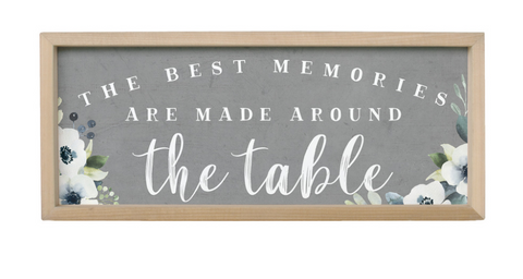 Memories Table Framed Wooden Sign