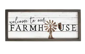 Welcome Farmhouse Framed Wooden Sign