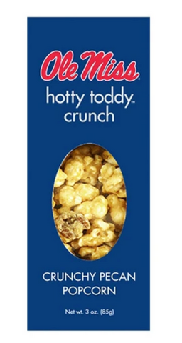 Hotty Toddy Crunchy Pecan Popcorn, 3 oz. Box
