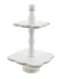 White Beaded Tiered Server