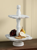 White Beaded Tiered Server