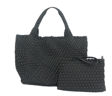 London Large Handwoven Tote, Onyx