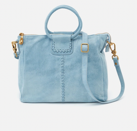 Sheila Medium Satchel, Blue Topaz