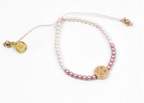 Love Lights the Way for Kids St. Amos Rose Gold Crystal Pearl Bracelet