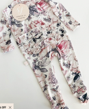 White Floral Footie Newborn