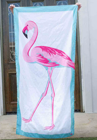 Caribbean Flamingo Beach Towel