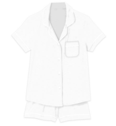 (XL) Pearl Silky Satin Short Pajama Set
