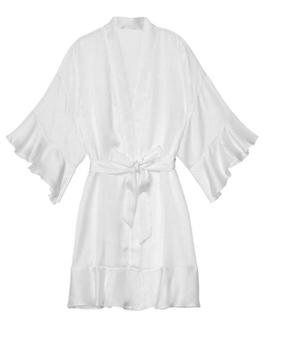 (M-L) Pearl Silky Satin Robe