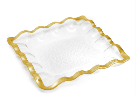 Gold Ruffle Square Serving Tray