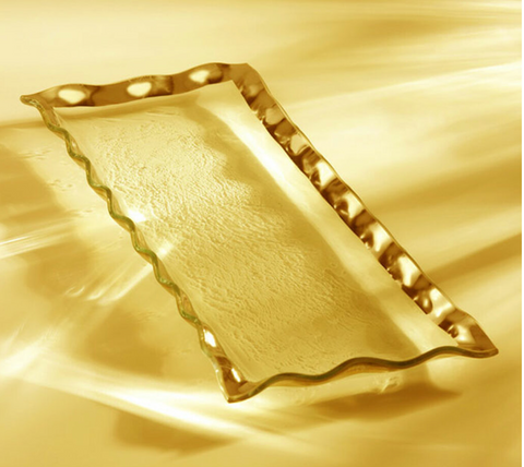 Gold Ruffle Rectangle Tray