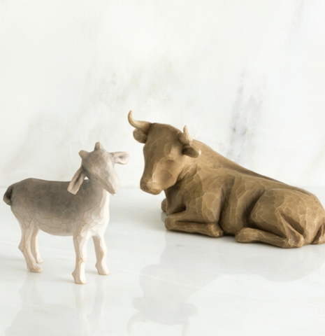Ox and Goat 2-Figure Nativity Set