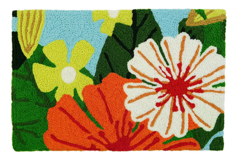 Daffodil Garden Jellybean Accent Floral Rug with Flowers
