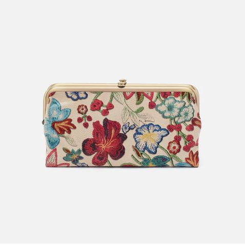 Hobo Floral Stitch Lauren Clutch Wallet