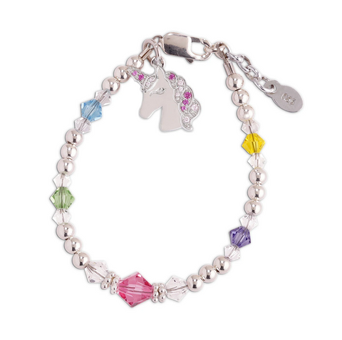 Sterling Silver Unicorn Multi-Colored Bracelet