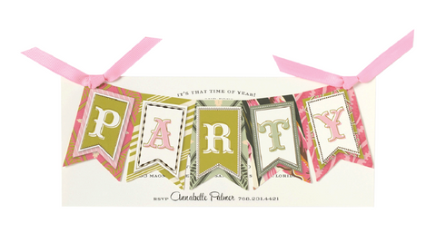Party Banner Diecut Invitation Card Kit