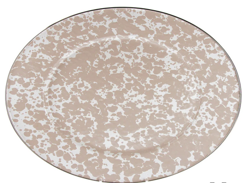 Taupe Swirl Oval Platter