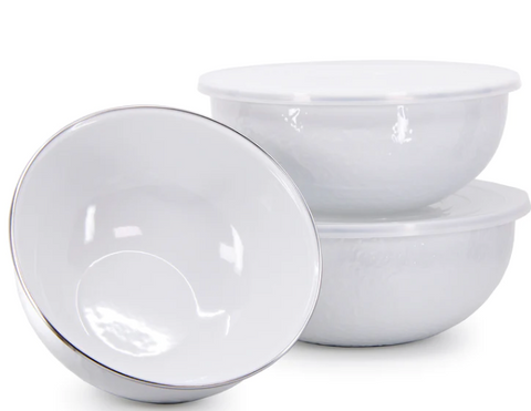 Solid White Mixing Bowls