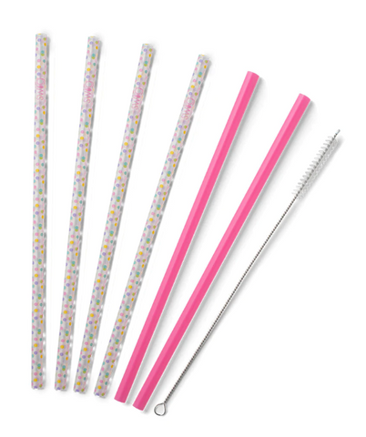 Confetti + Pink Straw Set