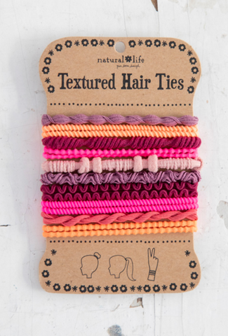 Textured Hair Ties/ Bright Set of 10