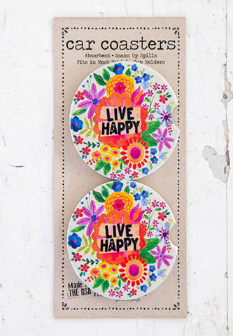 Car Coasters/ Live Happy