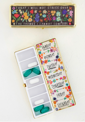 Daily Pill Box/ Today I Will Floral