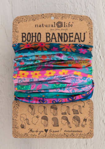Boho Bandeau Blue/ Pink Borders