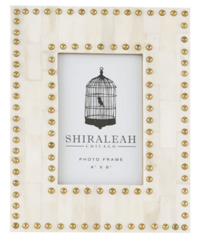 Studded Picture Frame, Ivory