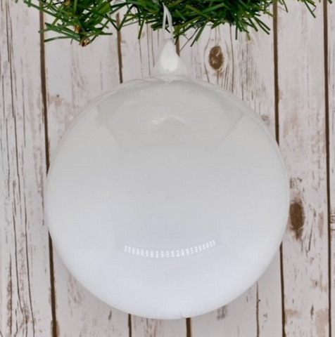 Large White Glass Ornament