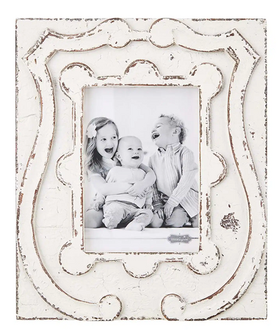 LARGE ANTIQUE CREST PICTURE FRAME