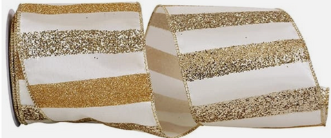 Bold Glitter Bar Striped Wired Edge