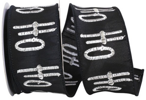 HO-HO-HO Embroidered Dupioni Wired Edge