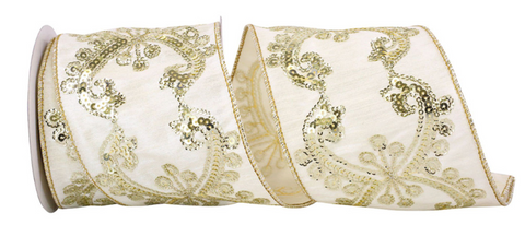 Ivory Duban Sequin Wired Edge