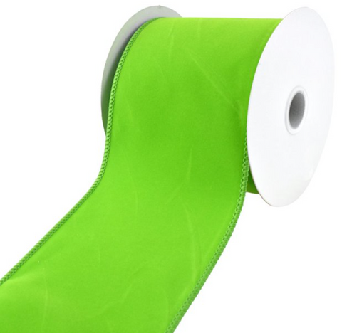 Lime Velvet Color Wired Edge