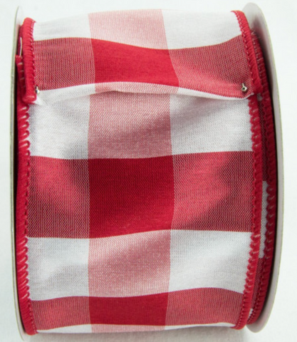 Red/ White Dupioni Plaid Buffalo Large