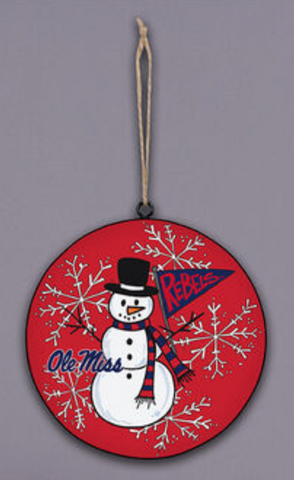 MS Snowman Metal Ornament