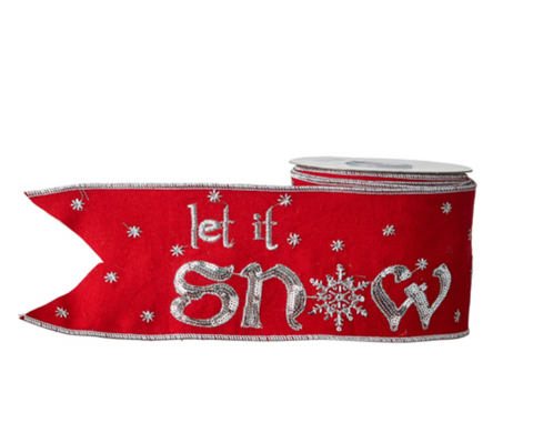 Let It Snow Wired Ribbon