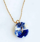 Margaret Acetate Necklace in Navy