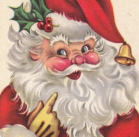 Vintage Santa Painting, Bridal Mann
