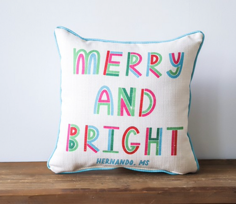 Posterpress Merry and Bright Cheerful Tones Pillow