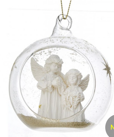 Resin In Glass Angel Ball Ornament