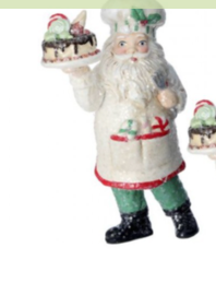 Chocolate Cake Santa Ornament
