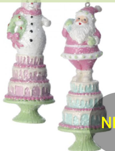 Santa on a cake ornament