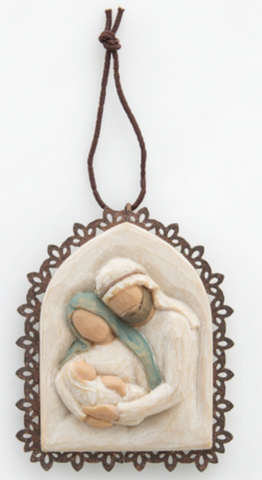 Holy Family Metal-Edged Ornament