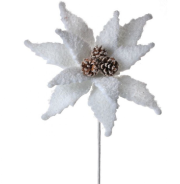 Fluffy Snow Poinsettia Stem