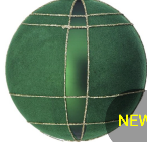 Glass Flocked Plaid Ball Ornament